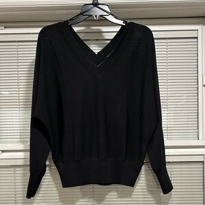 INC Black V-Neck Sweater